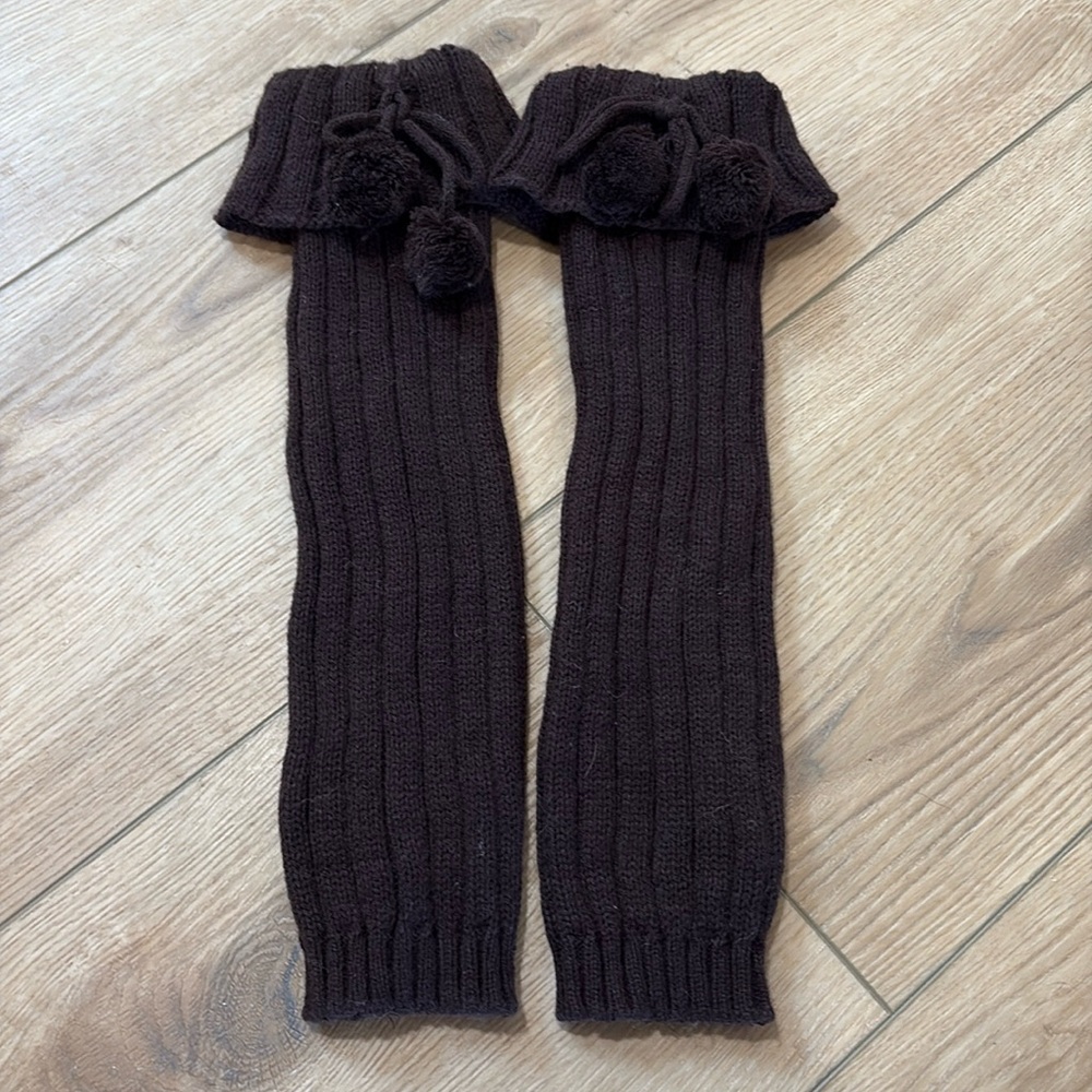 Leg warmers with Pom Pom ties